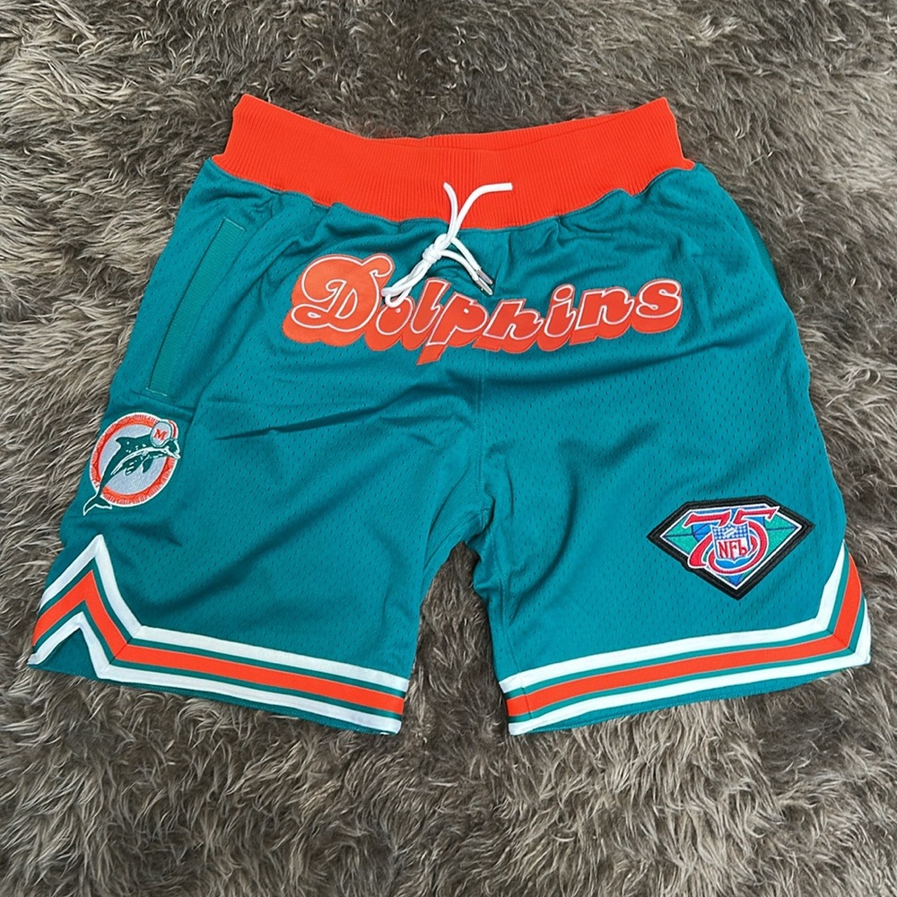 Miami Dolphins Mitchell & Ness x Just Don Throwbacks Shorts - Aqua